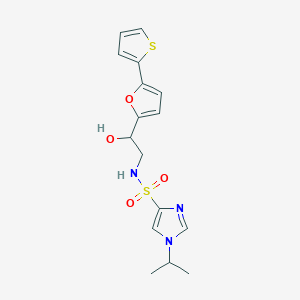 N-[2-Hydroxy-2-(5-thiophen-2-ylfuran-2-yl)ethyl]-1-propan-2-ylimidazole-4-sulfonamide