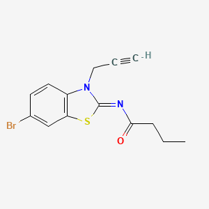 molecular formula C14H13BrN2OS B2908743 (Z)-N-(6-bromo-3-(prop-2-yn-1-yl)benzo[d]thiazol-2(3H)-ylidene)butyramide CAS No. 865181-44-8