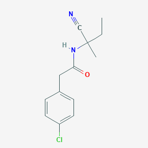 molecular formula C13H15ClN2O B2908749 2-(4-chlorophenyl)-N-(1-cyano-1-methylpropyl)acetamide CAS No. 1252178-89-4
