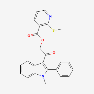 molecular formula C24H20N2O3S B2908751 [2-(1-Methyl-2-phenylindol-3-yl)-2-oxoethyl] 2-methylsulfanylpyridine-3-carboxylate CAS No. 745787-56-8