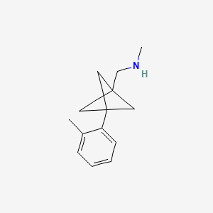 molecular formula C14H19N B2908762 N-Methyl-1-[3-(2-methylphenyl)-1-bicyclo[1.1.1]pentanyl]methanamine CAS No. 2287287-25-4