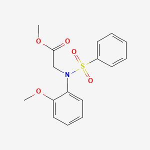 molecular formula C16H17NO5S B2908765 methyl N-(2-methoxyphenyl)-N-(phenylsulfonyl)glycinate CAS No. 331750-03-9