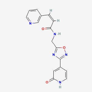 molecular formula C16H13N5O3 B2908775 (Z)-N-((3-(2-oxo-1,2-dihydropyridin-4-yl)-1,2,4-oxadiazol-5-yl)methyl)-3-(pyridin-3-yl)acrylamide CAS No. 1904624-78-7