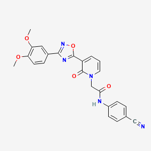 molecular formula C24H19N5O5 B2908777 N-(4-cyanophenyl)-2-(3-(3-(3,4-dimethoxyphenyl)-1,2,4-oxadiazol-5-yl)-2-oxopyridin-1(2H)-yl)acetamide CAS No. 1105202-02-5