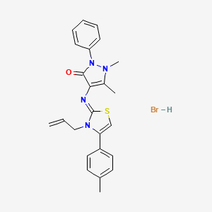 (Z)-4-((3-allyl-4-(p-tolyl)thiazol-2(3H)-ylidene)amino)-1,5-dimethyl-2-phenyl-1H-pyrazol-3(2H)-one hydrobromide