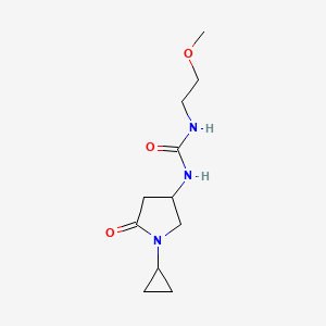 molecular formula C11H19N3O3 B2908780 1-(1-Cyclopropyl-5-oxopyrrolidin-3-yl)-3-(2-methoxyethyl)urea CAS No. 1396624-92-2