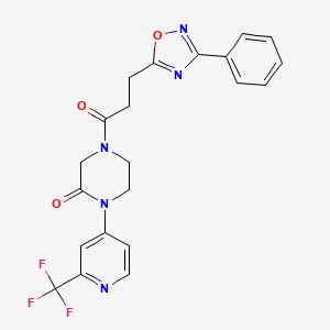 4-[3-(3-Phenyl-1,2,4-oxadiazol-5-yl)propanoyl]-1-[2-(trifluoromethyl)pyridin-4-yl]piperazin-2-one