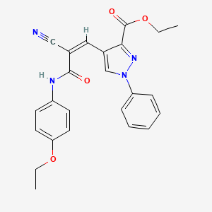 Ethyl 4-[(Z)-2-cyano-3-(4-ethoxyanilino)-3-oxoprop-1-enyl]-1-phenylpyrazole-3-carboxylate