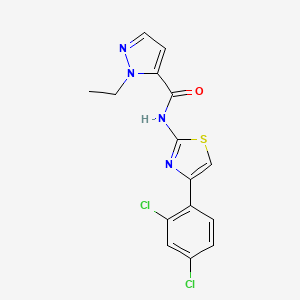 N-(4-(2,4-dichlorophenyl)thiazol-2-yl)-1-ethyl-1H-pyrazole-5-carboxamide