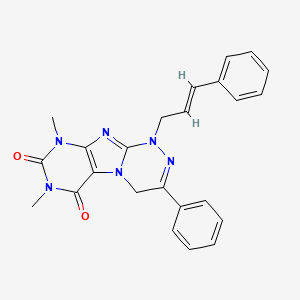 1-cinnamyl-7,9-dimethyl-3-phenyl-7,9-dihydro-[1,2,4]triazino[3,4-f]purine-6,8(1H,4H)-dione