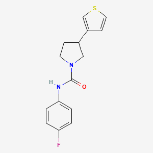 molecular formula C15H15FN2OS B2908802 N-(4-fluorophenyl)-3-(thiophen-3-yl)pyrrolidine-1-carboxamide CAS No. 2185589-53-9