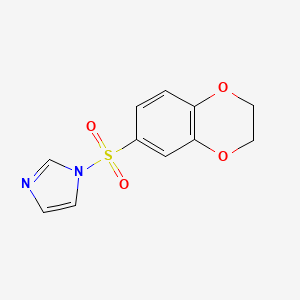 molecular formula C11H10N2O4S B2908804 1-(2,3-Dihydro-1,4-benzodioxin-6-ylsulfonyl)imidazole CAS No. 886141-18-0