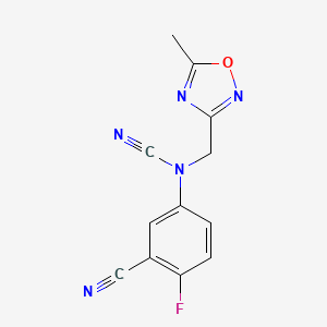 (3-Cyano-4-fluorophenyl)-[(5-methyl-1,2,4-oxadiazol-3-yl)methyl]cyanamide