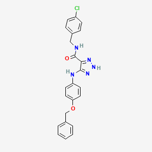 molecular formula C23H20ClN5O2 B2908809 5-{[4-(benzyloxy)phenyl]amino}-N-(4-chlorobenzyl)-1H-1,2,3-triazole-4-carboxamide CAS No. 1207033-38-2