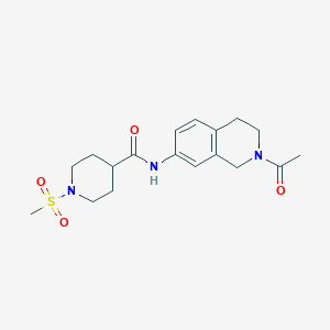 molecular formula C18H25N3O4S B2908818 N-(2-acetyl-1,2,3,4-tetrahydroisoquinolin-7-yl)-1-(methylsulfonyl)piperidine-4-carboxamide CAS No. 1211676-83-3
