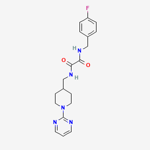 molecular formula C19H22FN5O2 B2908823 N1-(4-fluorobenzyl)-N2-((1-(pyrimidin-2-yl)piperidin-4-yl)methyl)oxalamide CAS No. 1235382-53-2