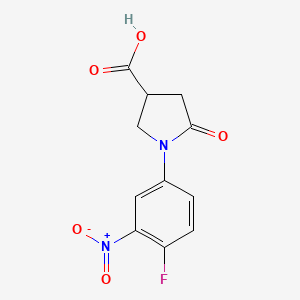 molecular formula C11H9FN2O5 B2908824 1-(4-Fluoro-3-nitrophenyl)-5-oxopyrrolidine-3-carboxylic acid CAS No. 926224-15-9