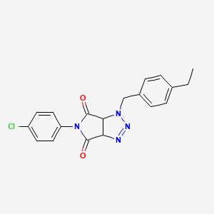 molecular formula C19H17ClN4O2 B2908828 5-(4-chlorophenyl)-1-(4-ethylbenzyl)-1,6a-dihydropyrrolo[3,4-d][1,2,3]triazole-4,6(3aH,5H)-dione CAS No. 1008647-81-1