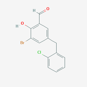 molecular formula C14H10BrClO2 B2908829 3-Bromo-5-(2-chlorobenzyl)-2-hydroxybenzaldehyde CAS No. 378763-53-2