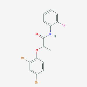 molecular formula C15H12Br2FNO2 B290883 2-(2,4-dibromophenoxy)-N-(2-fluorophenyl)propanamide 