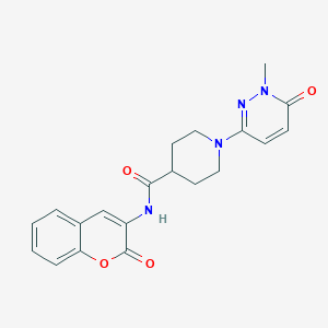 molecular formula C20H20N4O4 B2908838 1-(1-methyl-6-oxo-1,6-dihydropyridazin-3-yl)-N-(2-oxo-2H-chromen-3-yl)piperidine-4-carboxamide CAS No. 1421444-94-1