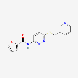 molecular formula C15H12N4O2S B2908843 N-(6-((pyridin-3-ylmethyl)thio)pyridazin-3-yl)furan-2-carboxamide CAS No. 1021106-97-7