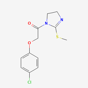 molecular formula C12H13ClN2O2S B2908859 2-(4-chlorophenoxy)-1-(2-(methylthio)-4,5-dihydro-1H-imidazol-1-yl)ethanone CAS No. 851863-43-9