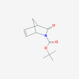 molecular formula C11H15NO3 B2908862 2-Azabicyclo[2.2.1]hept-5-ene-2-carboxylic acid, 3-oxo-, 1,1-dimethylethyl ester CAS No. 162427-15-8