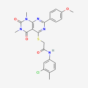 N-(3-chloro-4-methylphenyl)-2-((2-(4-methoxyphenyl)-6,8-dimethyl-5,7-dioxo-5,6,7,8-tetrahydropyrimido[4,5-d]pyrimidin-4-yl)thio)acetamide
