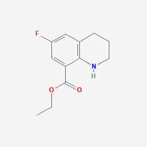 molecular formula C12H14FNO2 B2908871 Ethyl 6-fluoro-1,2,3,4-tetrahydroquinoline-8-carboxylate CAS No. 2248338-10-3