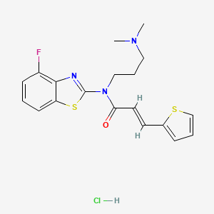 molecular formula C19H21ClFN3OS2 B2908873 (E)-N-(3-(dimethylamino)propyl)-N-(4-fluorobenzo[d]thiazol-2-yl)-3-(thiophen-2-yl)acrylamide hydrochloride CAS No. 1052546-45-8