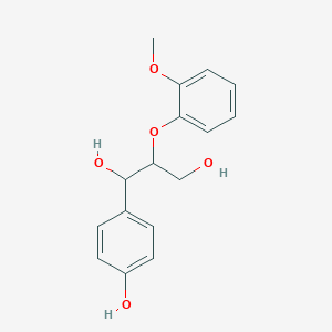 molecular formula C16H18O5 B2908883 1-(4-羟基苯基)-2-(2-甲氧基苯氧基)丙烷-1,3-二醇 CAS No. 56122-34-0