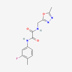 molecular formula C13H13FN4O3 B2908884 N1-(3-fluoro-4-methylphenyl)-N2-((5-methyl-1,3,4-oxadiazol-2-yl)methyl)oxalamide CAS No. 1209936-56-0