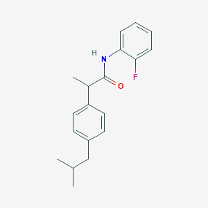 molecular formula C19H22FNO B290889 N-(2-fluorophenyl)-2-(4-isobutylphenyl)propanamide 