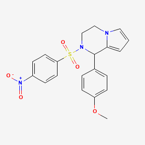 molecular formula C20H19N3O5S B2908890 1-(4-Methoxyphenyl)-2-((4-nitrophenyl)sulfonyl)-1,2,3,4-tetrahydropyrrolo[1,2-a]pyrazine CAS No. 899739-53-8