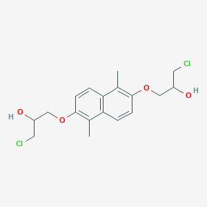 molecular formula C18H22Cl2O4 B2908893 1-Chloro-3-{[6-(3-chloro-2-hydroxypropoxy)-1,5-dimethylnaphthalen-2-yl]oxy}propan-2-ol CAS No. 2415453-55-1