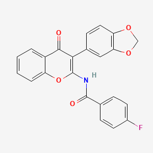 N-[3-(1,3-benzodioxol-5-yl)-4-oxochromen-2-yl]-4-fluorobenzamide