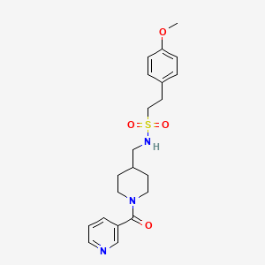 2-(4-methoxyphenyl)-N-((1-nicotinoylpiperidin-4-yl)methyl)ethanesulfonamide