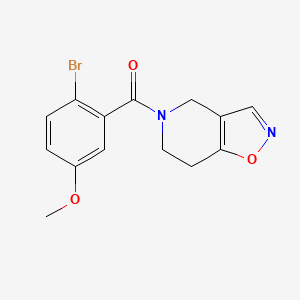 molecular formula C14H13BrN2O3 B2908905 (2-bromo-5-methoxyphenyl)(6,7-dihydroisoxazolo[4,5-c]pyridin-5(4H)-yl)methanone CAS No. 2034487-46-0