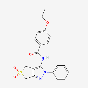 molecular formula C20H19N3O4S B2908911 N-(5,5-dioxo-2-phenyl-4,6-dihydrothieno[3,4-c]pyrazol-3-yl)-4-ethoxybenzamide CAS No. 681265-64-5