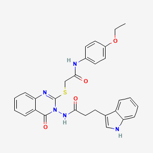 molecular formula C29H27N5O4S B2908918 N-[2-[2-(4-ethoxyanilino)-2-oxoethyl]sulfanyl-4-oxoquinazolin-3-yl]-3-(1H-indol-3-yl)propanamide CAS No. 443354-33-4
