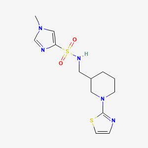 molecular formula C13H19N5O2S2 B2908919 1-methyl-N-((1-(thiazol-2-yl)piperidin-3-yl)methyl)-1H-imidazole-4-sulfonamide CAS No. 1705975-11-6