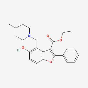 Ethyl 5-hydroxy-4-[(4-methylpiperidin-1-yl)methyl]-2-phenyl-1-benzofuran-3-carboxylate