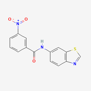 molecular formula C14H9N3O3S B2908925 N-(benzo[d]thiazol-6-yl)-3-nitrobenzamide CAS No. 899960-79-3