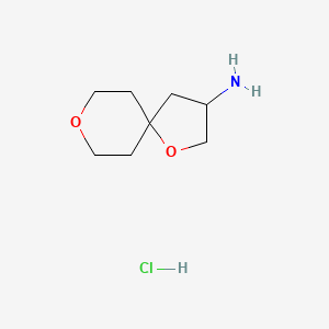 molecular formula C8H16ClNO2 B2908927 1,8-Dioxaspiro[4.5]decan-3-amine;hydrochloride CAS No. 2411279-28-0