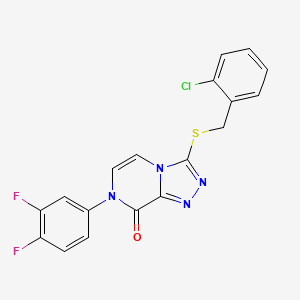 molecular formula C18H11ClF2N4OS B2908931 3-[(2-chlorobenzyl)thio]-7-(3,4-difluorophenyl)[1,2,4]triazolo[4,3-a]pyrazin-8(7H)-one CAS No. 1243076-97-2