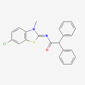 (E)-N-(6-chloro-3-methylbenzo[d]thiazol-2(3H)-ylidene)-2,2-diphenylacetamide