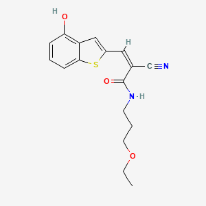 molecular formula C17H18N2O3S B2908936 (Z)-2-Cyano-N-(3-ethoxypropyl)-3-(4-hydroxy-1-benzothiophen-2-yl)prop-2-enamide CAS No. 2094949-59-2