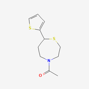 molecular formula C11H15NOS2 B2908938 1-(7-(Thiophen-2-yl)-1,4-thiazepan-4-yl)ethanone CAS No. 1705518-35-9
