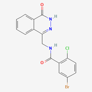 molecular formula C16H11BrClN3O2 B2908941 5-bromo-2-chloro-N-[(4-oxo-3H-phthalazin-1-yl)methyl]benzamide CAS No. 896353-23-4